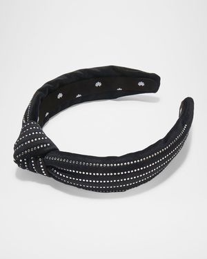 Crystal Pinstriped Slim Knotted Headband