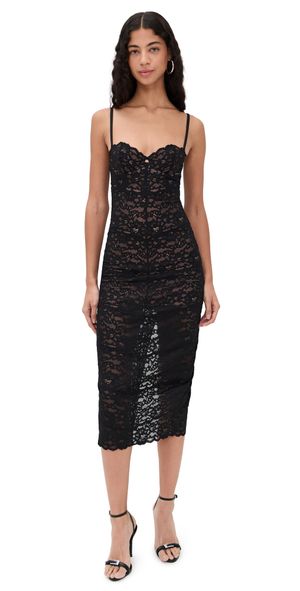 Fleur du Mal The Charlotte Lace Dress Black L