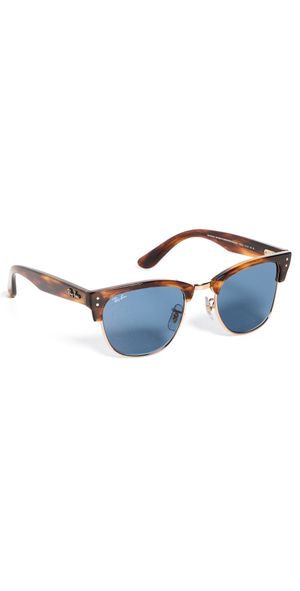 Ray-Ban Clubmaster Reverse Sunglasses Striped Havana On Rosegold One Size
