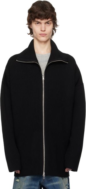 VETEMENTS Black Zip-Up Sweater