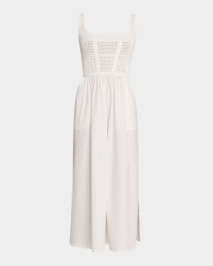 Kori Pointelle Mixed Media Midi Dress