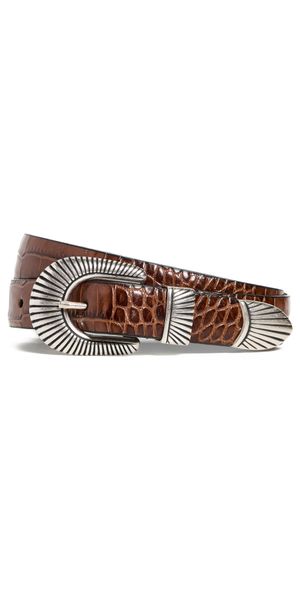 Anderson's Narrow Western Mock Croc Belt Medium Tan 85