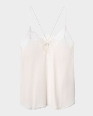 Christy Lace-Trim Crepe de Chine Cami
