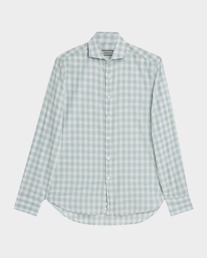 Men's Cotton Ombre Check Sport Shirt