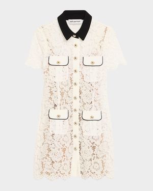 Floral Lace Mini Shirtdress