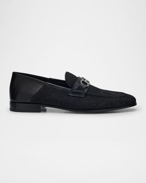 Men's Biarritz Leather and Jacquard Bit Loafers