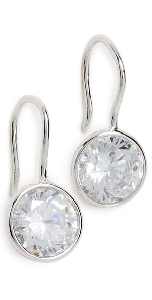 SHASHI Bezel Drop Earrings Silver One Size