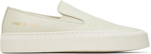 Common Projects Off-White Leather Slip-on Sneakers