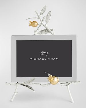 Pomegranate Silver & Gold Easel Picture Frame, 5" x 7"