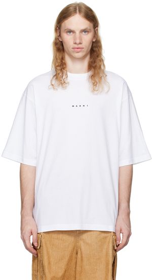 Marni White Printed-Logo T-shirt