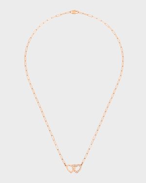 Rose Gold R9 Double Coeurs Heart Chain Necklace
