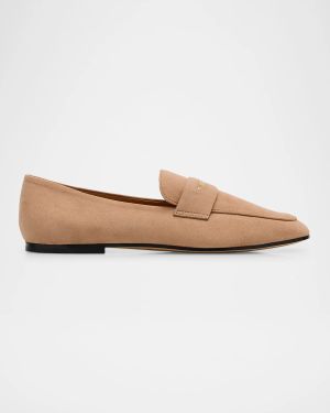 Suede Bar Detail Loafers