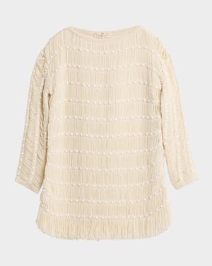 Notte Crystal Fringed Knit Mini Dress