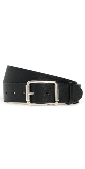 rag & bone Evan Leather Belt Black 32