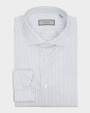 Men's Cotton Narrow Stripe Dress Shirt