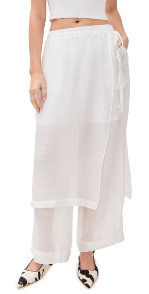 Simonett Textured Translucent Overlay Trousers White S/M