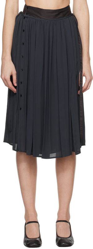 LEMAIRE Gray Soft Midi Skirt