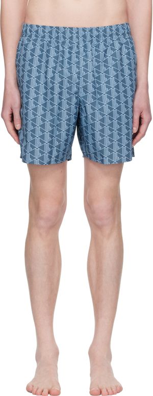 Lacoste Maillot de bain bleu à monogrammes
