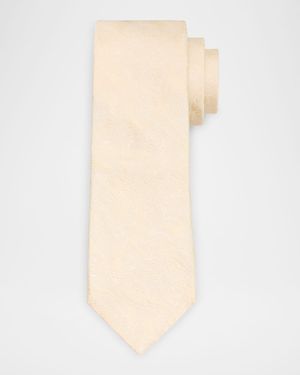 Men's Tonal Paisley Cotton and Silk Tie