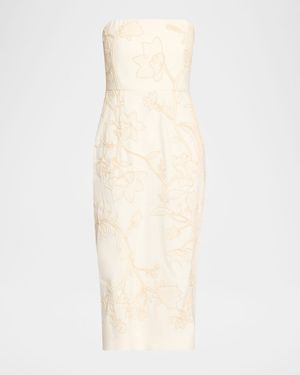 Netia Strapless Embroidered Dress