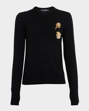 Brooch Crewneck Cardigan