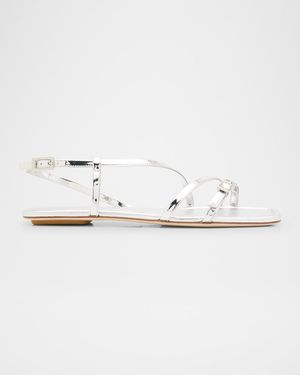 Georgie Metallic Strappy Flat Sandals