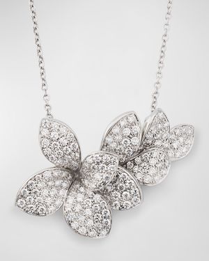 Giardini Segreti 18k White Gold Short Diamond Pendant Necklace