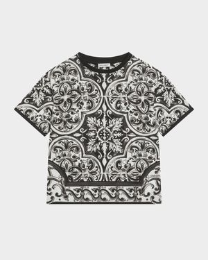 Boy's Majolica-Print Short-Sleeve T-shirt, Size 8-14