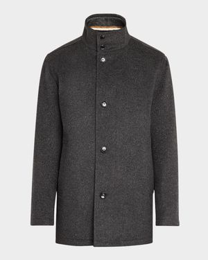 Men's Coxtan Wool-Cashmere Coat with Removable Bib