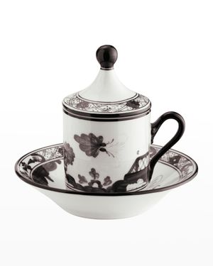 Oriente Italiano Empire-Style Coffee Cups & Saucers, Set of 2