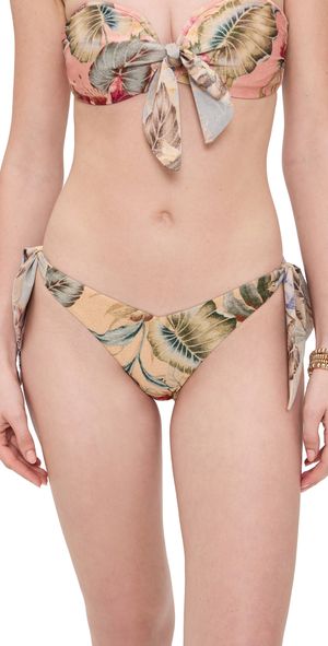 Zimmermann Coco Scarf Tie Bikini Bottoms Tan Multi Floral 4