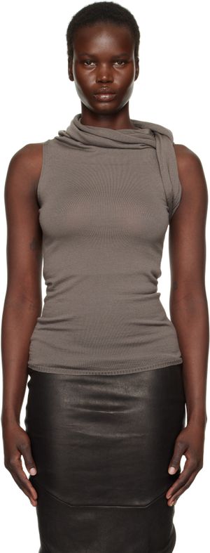 Rick Owens Gray Hollywood Banded Tank Top