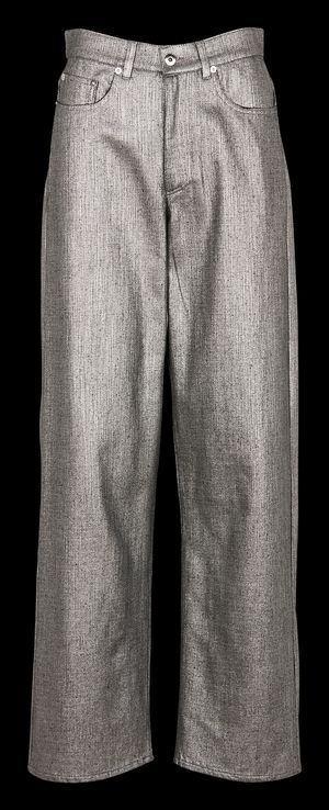 Collectors Club - Pantalon en coton mélangé métallisé - Taille 38 - Argent