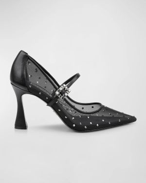 Antonia Crystal Mesh Mary Jane Pumps