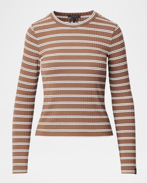 Luca Stripe Ribbed Long-Sleeve Tee