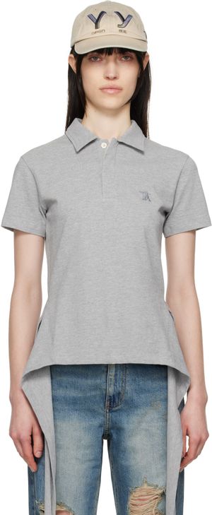 OPEN YY Gray Trim Polo
