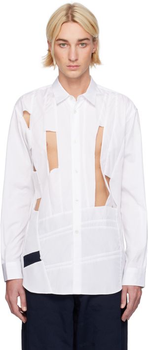 Comme des Garçons Shirt White Cutout Shirt