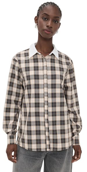 Lioness Vacanza Flannel Shirt Chocolate Plaid S