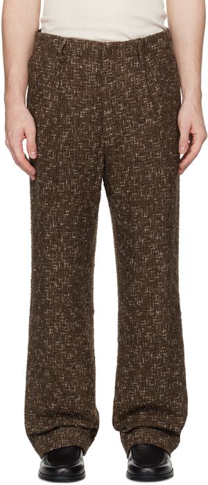 AURALEE Brown Homespun Tweed Trousers
