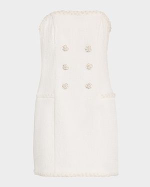 Victoria Strapless Beaded Boucle Mini Dress