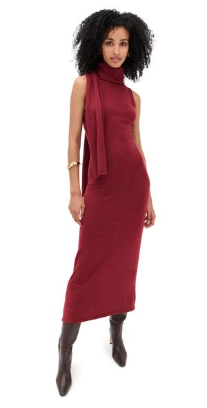 STAUD Canal Midi Dress Sangria XL