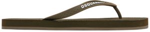 Dsquared2 Khaki 'Dsquared2' Logo Flip-Flops