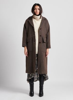 Rita Row - Manteau col tailleur en laine - Taille M - Marron