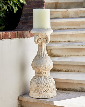 24" Cast Stone Floor Candlestick