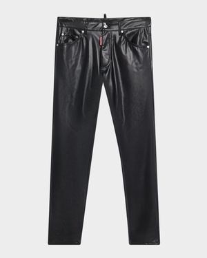 Men's Faux-Leather Cool Guy Pants