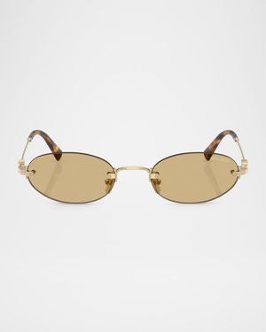 MU A54S Metal Oval Sunglasses