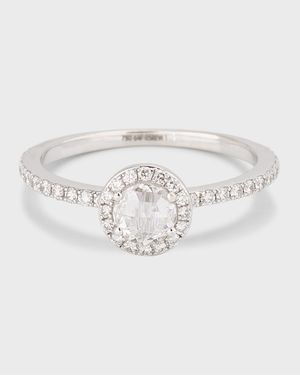 Scallop 18K White Gold Rose-Cut Diamond Ring, Size 6, 0.57tcw