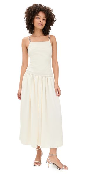 En Saison Barrett Mixed Media Maxi Dress Ivory L
