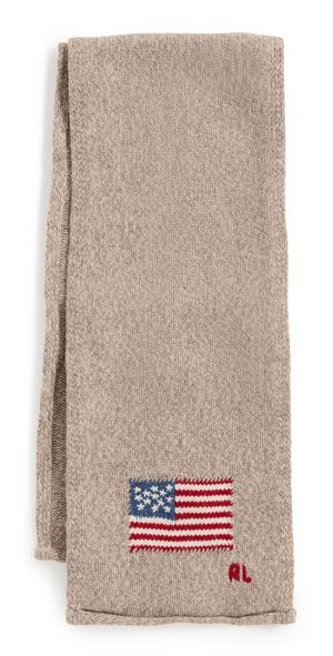 Polo Ralph Lauren Flag Scarf Taupe Multi One Size