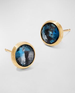 Jaipur 18K Blue Topaz Stud Earrings